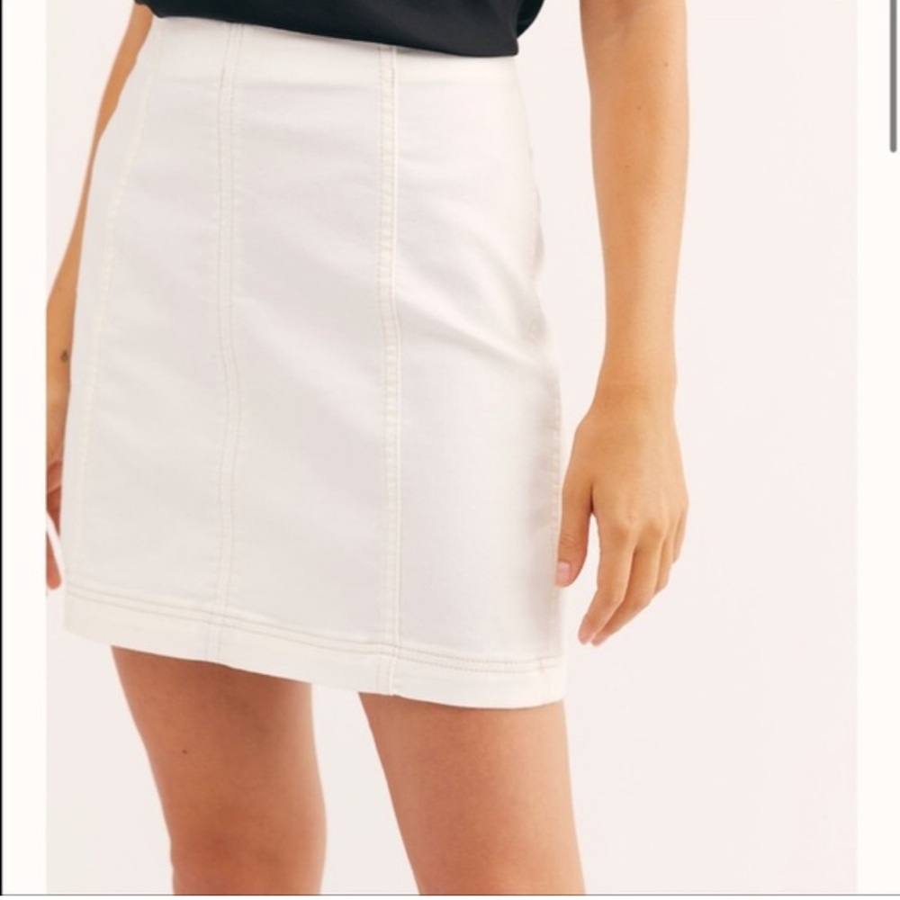 Free People White Mini Skirt